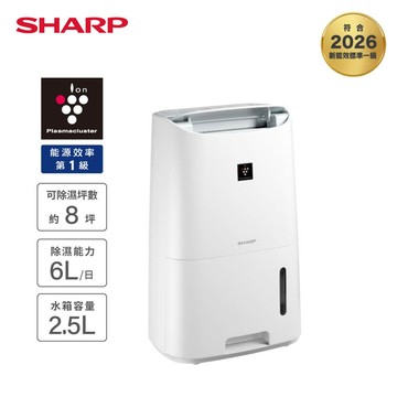 【SHARP夏普】一級能效自動除菌離子衣物乾燥6L除濕機 DW-LT6HT-W (可退貨物稅)