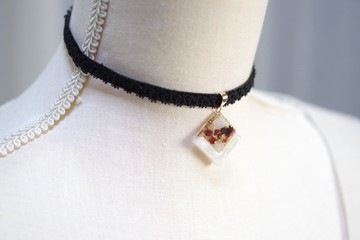 樹脂藝術 方形吊墜・夜色深處