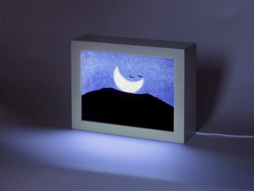 月亮船 小夜燈/畫作群山遠影3號/LED/創意聖誕禮物