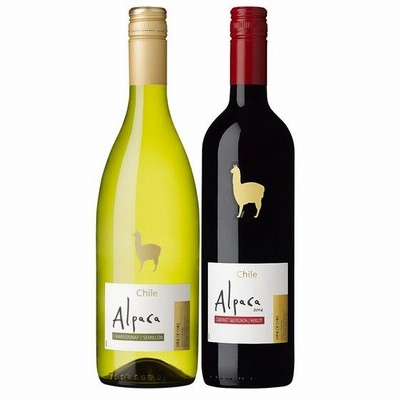 ギフト アルパカ シャルドネ・セミヨン＆カベルネ・メルロー 赤白 750ml 2本 チリ 送料無料