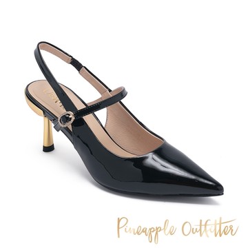 Pineapple Outfitter-IRVING 經典素面漆皮裸跟鞋-黑色