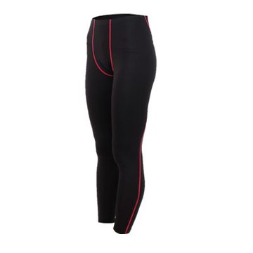 FIRESTAR 女機能緊身長褲-慢跑 路跑 馬拉松 黑桃紅