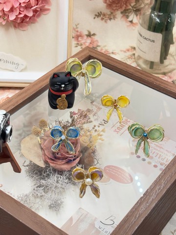 【UV造花液】法式蝴蝶結戒指-可調整戒圍