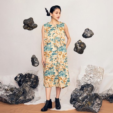 伏流排扣兩穿洋裝_火星石