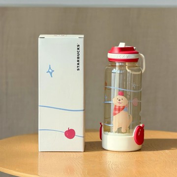 星巴克杯子2026爪爪天地軟萌大容量戶外便攜手塑料吸管杯帶靜音墊