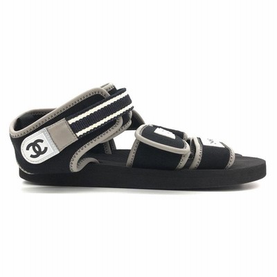 シャネル CHANEL サンダル ココマーク ココロゴ 40 スポーツ ブラック 