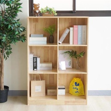 HappyLife 簡約全實木六格書櫃 Y11114