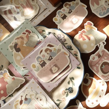 原創鹽系輕復古手帳素材【軟萌異形便簽】便簽無粘性