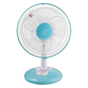 INAKA 伊娜卡 三段速桌扇 AS透明扇葉 按鍵式開關 粉彩底座  ST-1204  水藍色
