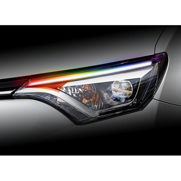 小馬汽車工坊_TOYOTA RAV4_4.5代_有色透明車燈眉_DIY燈眉貼