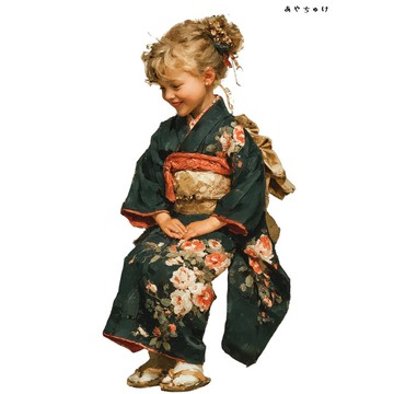 【12月新品4】07-114-0106 人物貼紙 和服復古