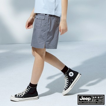 JEEP 女裝 COOLMAX工裝造型短裙-灰色