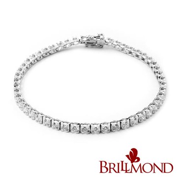 【BRILLMOND】鑽石手鍊 3克拉 PT950鉑金 永恆璀璨(天然鑽石總重3克拉 D-F/VS2)