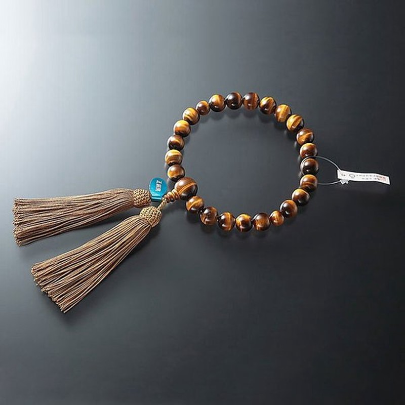 数珠 念珠 男性用 22玉 特上 虎目石 正絹房 桐箱入り 天然石 略式数珠 正絹 正絹頭付 おしゃれ 仏具 小物 通販 Lineポイント最大get Lineショッピング