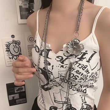 【台灣公司 可打統編】免運 新款潮流疊戴花朵項鏈設計感多種戴法可以當項鏈也可以當腰鏈兩用 可開發票 全館五折 工廠現貨直銷 新品特價 z9211