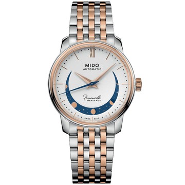 MIDO美度 BARONCELLI 永恆系列 微笑月相機械腕錶 33mm / M0272072201001