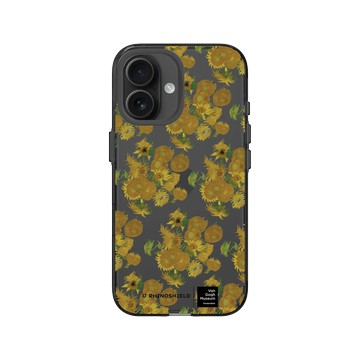 iPhone 16 Clear (相機按鈕) 酷墨灰 - Van Gogh Museum - 向日葵 - 重複圖案