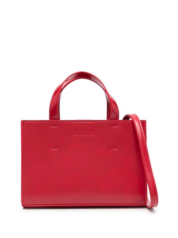 MSGM - logo-embossed faux-leather bag - women - Polyurethane/Polyester - One Size - Red