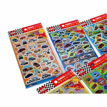 日本多美 TOMICA閃亮貼紙 汽車貼紙文具 多美小汽車 TOMICA文具 河馬班玩具