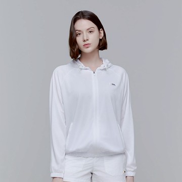 女裝 圖案 連帽外套 - 白色