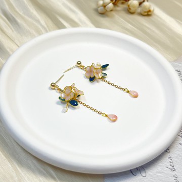 樹梢上/手工耳環/無痛耳夾/樹脂耳環/禮物