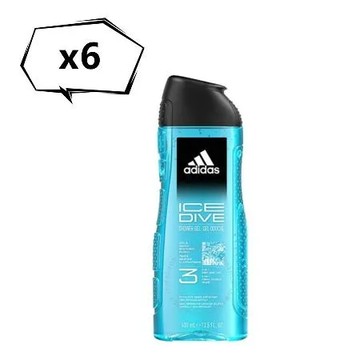 adidas愛迪達 男用三效動感香氛潔顏洗髮沐浴露--品味透涼 400ml*6