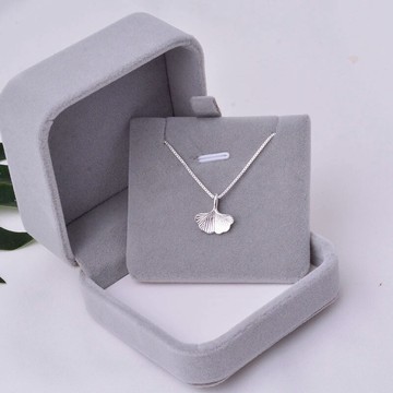 S925純銀項鏈清新銀杏葉冷淡風女鎖骨鏈簡約女飾品小眾設計森系