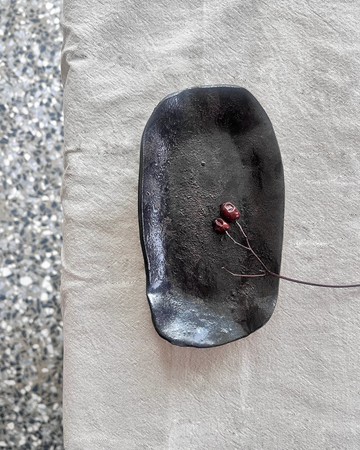 凹凸 手捏長盤 茶盤 壺承 陶盤 | 陶器皿