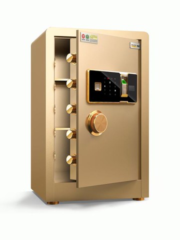 保險櫃60CM家用指紋密碼小型報警保險箱辦公全鋼入牆智慧防盜保管箱 卡布奇諾