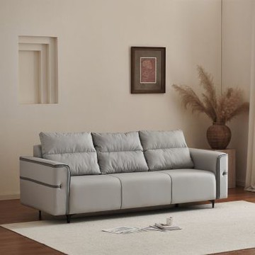 MUNA家居  2-10型三人貓抓皮沙發  215X80X83cm