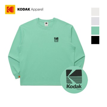 【KODAK Apparel】柯達 大Logo 長袖T恤 4色(綠 白 黑 灰) KB609005