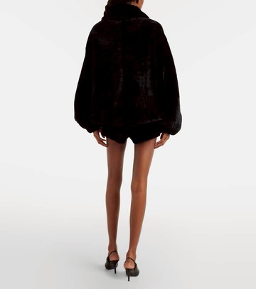 Nour Hammour Leontine shearling shorts