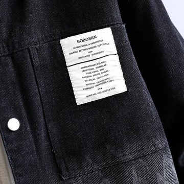 高端翻領加棉加厚牛仔外套男秋冬黑色休閑工裝夾克男生二棉衣服潮