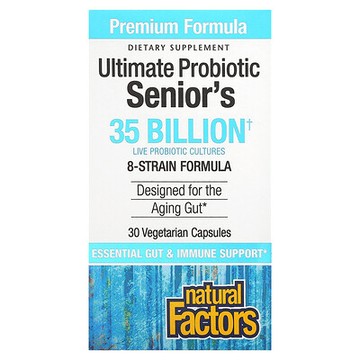 Natural Factors, 高級益生菌，Senior's，350 億 CFU，30 粒素食膠囊