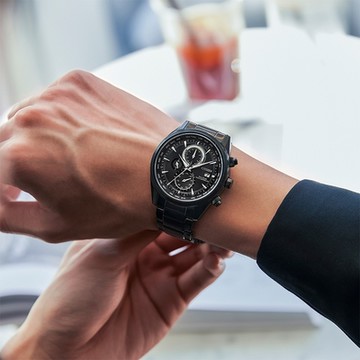 CITIZEN 星辰 空中之鷹光動能全球電波時計腕錶 雙12購物節 送禮首選 黑 AT8265-81E