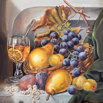 梨 葡萄  靜物 原創藝術 掛畫 裝飾畫 空間裝飾 手繪繪畫 藝術牆