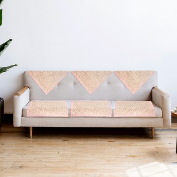 收納職人 韓式四季通用防滑多功能全棉沙發墊1入_6色任選 - 小清新粉花