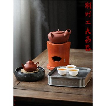 圍爐煮茶 純手工副榜爐福興號三峰爐 小號炭爐紅泥煮茶爐碳爐砂銚