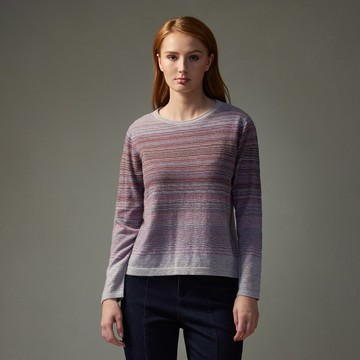 喀什米爾草木染條紋羊絨衫(2色)