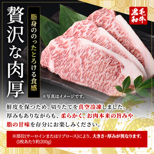 日本一の牛肉！鹿児島県産黒毛和牛ロースステーキ2枚セット(2枚・計約400g) 黒毛和牛 ステーキ 冷凍B-160-01
