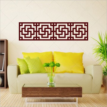 中國風邊框腰線古典墻貼紙 客廳電視墻背景裝飾墻貼 中式頂角線貼1入