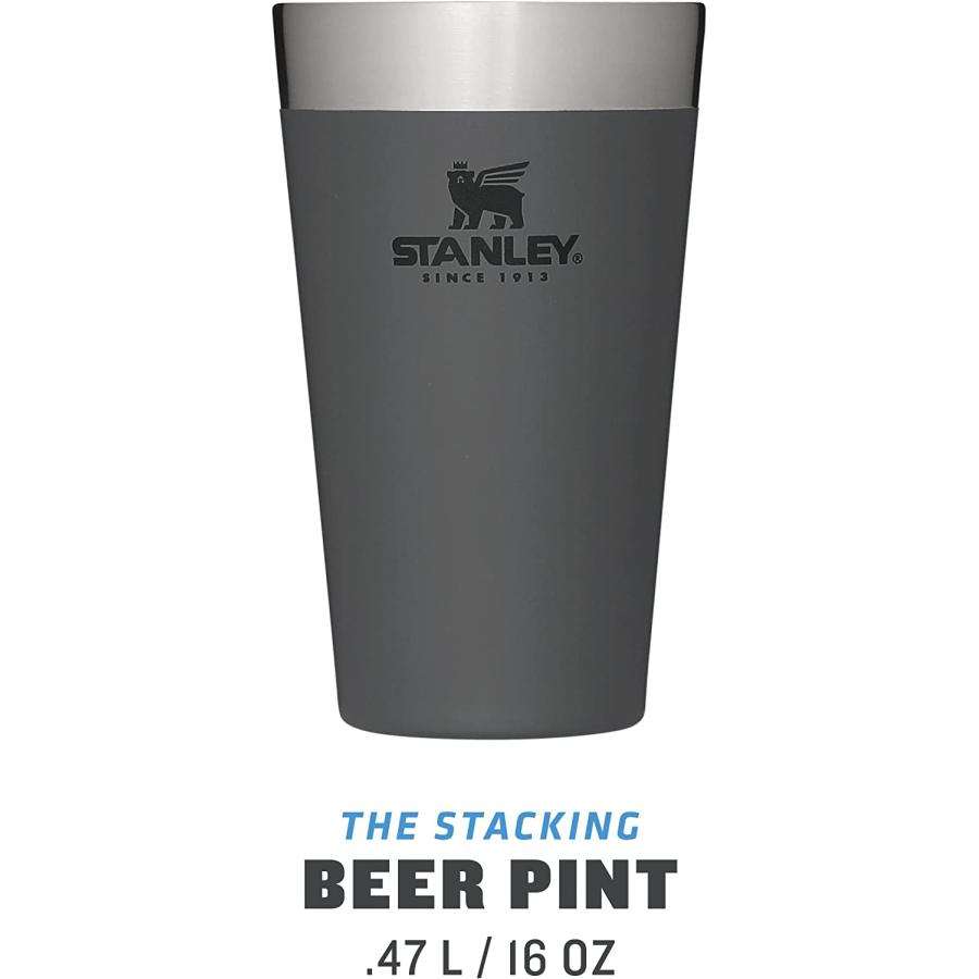 Stanley Adventure Stacking Beer Pint 0.47L Charcoal   Travel Mug Keeps Beer