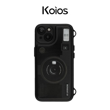 【Koios】iPhone｜黑色經典復古相機掛繩手機殼 15 14 13 Pro Max 保護殼 防摔殼 防撞殼 保護套