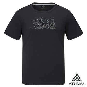 【ATUNAS 歐都納】男短袖排汗T恤A8TS2620M黑