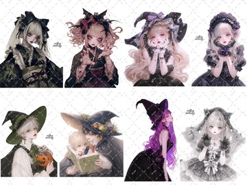 【僅含迷你貼紙】 萬聖節 / compact set / 20 種各 3 張 / cotton melody / 僅含迷你貼紙組合 【with boy】