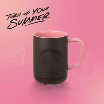 星爸爸black pink聯名黑粉馬克杯居家辦公陶瓷杯桌面咖啡水杯家用