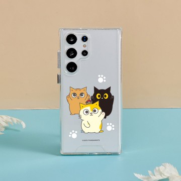 黃阿瑪三喵小隊防摔透明SAMSUNG手機殼