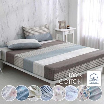 鴻宇 100%精梳棉 美國棉300織 60支 雙人加大床包枕套三件組 多款任選