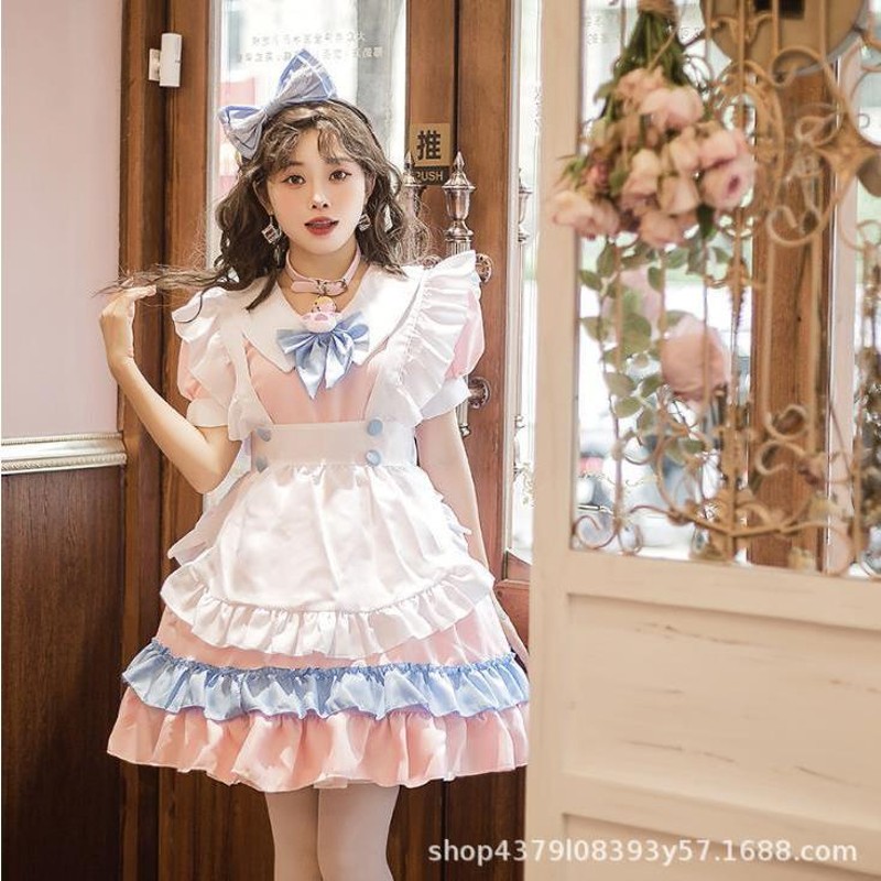 メイド服 コスプレ Lサイズ ロリータ 6点セット ゴスロリ コスチューム