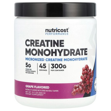 Nutricost, 表現，一水肌酸，葡萄味，10.7 盎司（300 克）